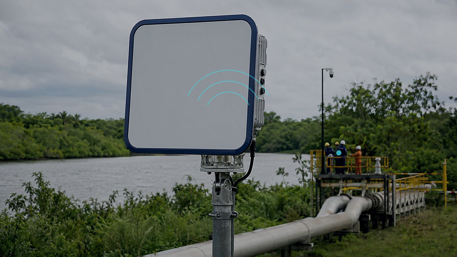 A PrimeCell transmit panel serving instrumentation on a remote asset.